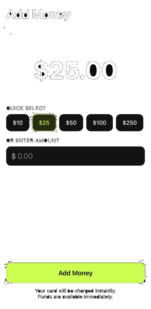 Deposit Money Screen